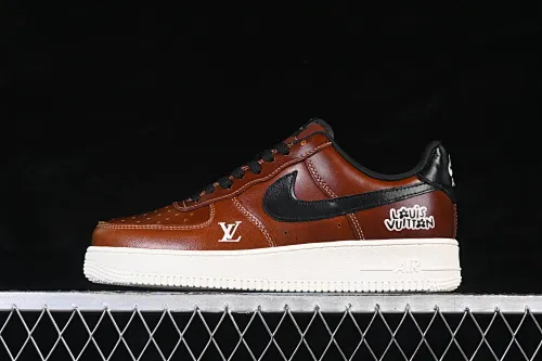 All categories Nk Air Force 1 Air Force series Nk Air Force 1 Low Air Force low-top Nike Air Force 1'07 Low LV joint brown and black bottom Air Force 1 low-top casual sneakers DF0188-120